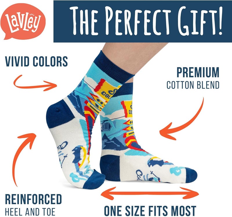 Lavley Ski Socks - Funny socks for skiers and snowboarders - Unisex novelty gift - Great for birthdays or holidays - Image 2